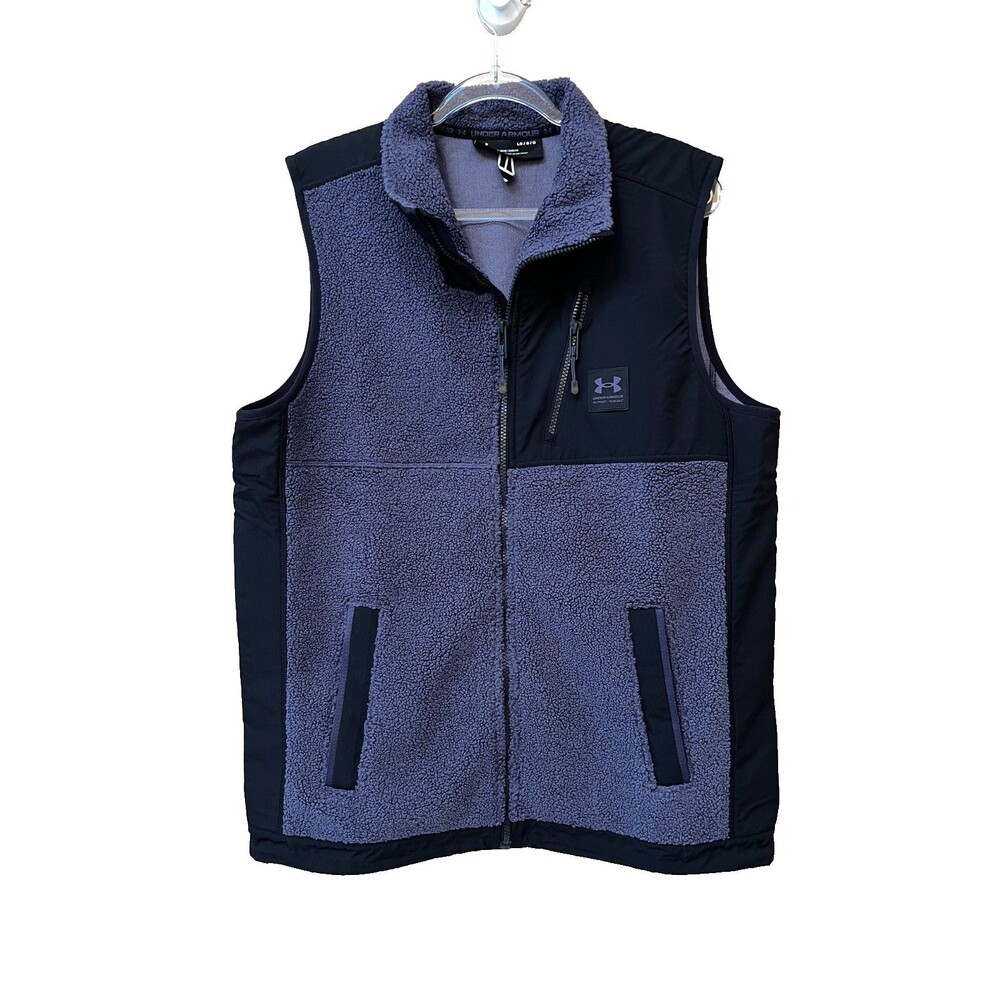 Under Armour Vest Mens Size L Tempered Steel Purple UA Mission Boucle Fleece